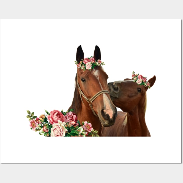 Flower crown horses Wall Art by reesea